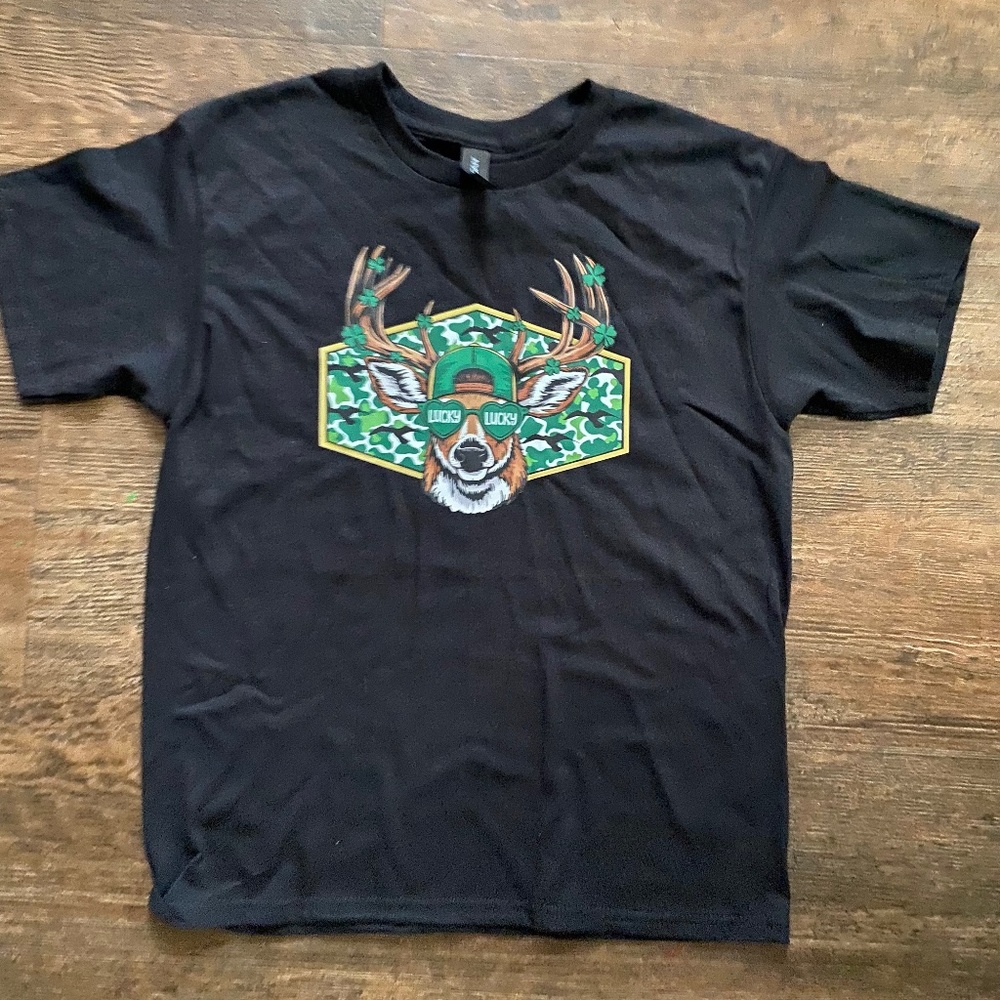 Black Camo Deer Lucky shirt